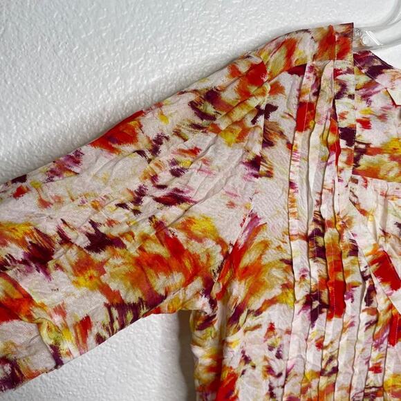 Terra & Sky Womens Top Size 0X 3/4 Sleeve Lightweight Multicolored V-Neck Blouse - Picture 10 of 16